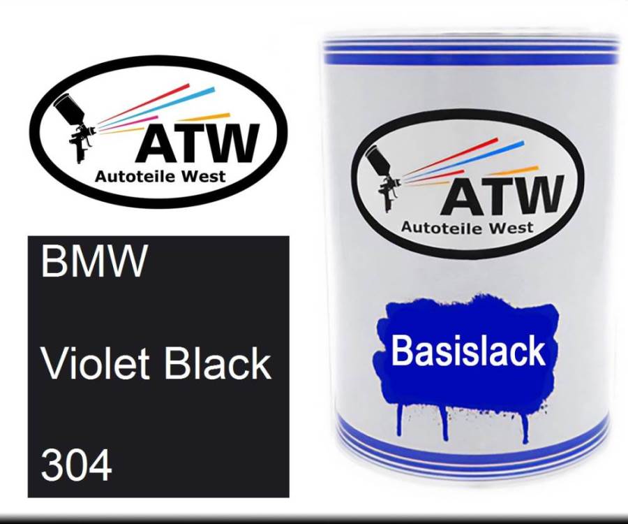 BMW, Violet Black, 304: 500ml Lackdose, von ATW Autoteile West.